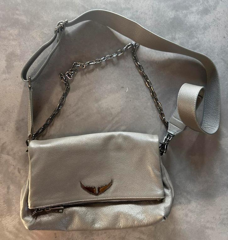 Rocky Bag van Zadig & Voltaire antraciet, Sieraden, Tassen en Uiterlijk, Tassen | Schoudertassen, Zo goed als nieuw, Grijs, Leer