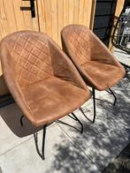 Eleonora Tone - 2 eetkamerstoelen in bruin licht cognac, Huis en Inrichting, Gebruikt, Twee, Bruin, Ophalen