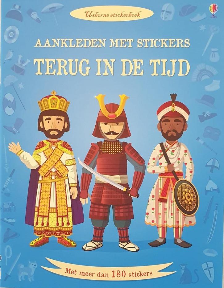 Stickerboek - aankleden met stickers - terug in de tijd, Boeken, Kinderboeken | Jeugd | 10 tot 12 jaar, Nieuw, Ophalen of Verzenden