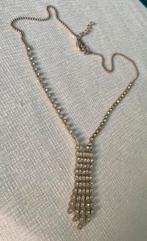 Strass collier, Ophalen of Verzenden, Zo goed als nieuw, Zilver, Overige materialen