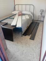 Auping auronde wit 90x200 bruin middensteun 160 nachtkastjes, Wit, Tweepersoons, Ophalen of Verzenden, Zo goed als nieuw