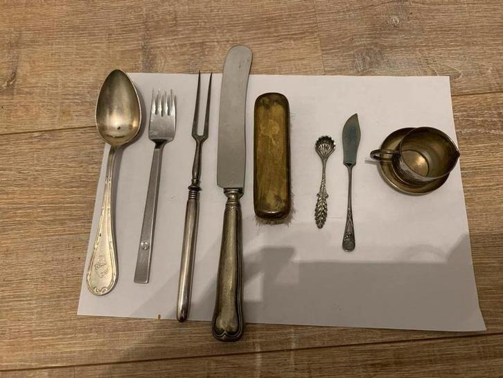 Verzilverde bestekset, Antiek en Kunst, Antiek | Bestek, Ophalen of Verzenden
