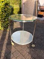 Ikea 90’s glazen bijzettafel, Ophalen, Minder dan 55 cm, Gebruikt, Glas