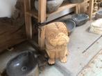 Bulldog hout  suar teak, Antiek en Kunst, Kunst | Beelden en Houtsnijwerken, Ophalen