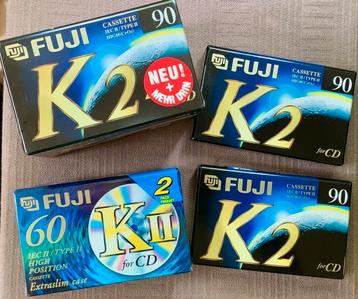 9x NOS FUJI K2 KII 90 60 type II cassettebandjes NIEUW beschikbaar voor biedingen
