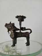 Bronzen koperen kandelaar foo dog Tibet ?, Ophalen of Verzenden