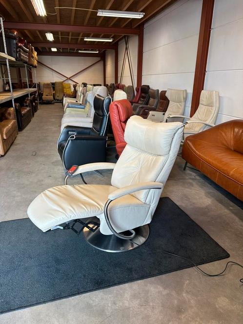 Relaxfauteuil , design wit leren relax fauteuil Himolla, Huis en Inrichting, Fauteuils, Zo goed als nieuw, Leer, 75 tot 100 cm
