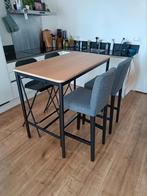 Bartafel met 4 barkrukken (Ikea), Huis en Inrichting, Ophalen, Rechthoekig, 100 tot 150 cm, 50 tot 100 cm