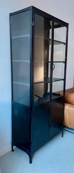 Apothekerskast zwart staal vintage/industrieel look 2-deurs, Huis en Inrichting, Ophalen, Gebruikt, 50 tot 100 cm, Metaal