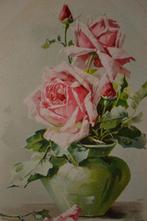 frankrijk 1907 stilleven groene vaas rose rozen, Ophalen, Voor 1920, Ongelopen, Overige thema's