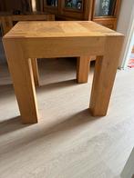 mooie Massief eiken bijzettafel / behoorlijk Zwaar!, 50 tot 100 cm, Vierkant, Ophalen of Verzenden, Zo goed als nieuw