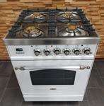 Luxe Boretti Fornuis 60cm hoogglans wit & rvs 4 pits, Witgoed en Apparatuur, Fornuizen, Niet ingevuld, Niet ingevuld, Zo goed als nieuw