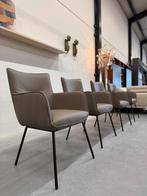 4 Nieuw HE Design Freya eetkamerstoelen Taupe leer Stoel, Huis en Inrichting, Overige kleuren, HE Design, Nieuw, Leer