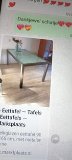 Eettafel 165 x 90 rvs pooten, Vijf personen of meer, 150 tot 200 cm, Rechthoekig, 50 tot 100 cm