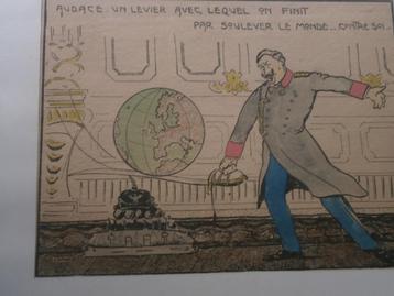 Spotprent v/d Keizer van Duitsland, Franse Tekst beschikbaar voor biedingen