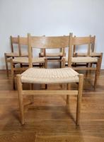 Set van 6 stoelen van Hans J. Wegner voor carl hansen 1960, Huis en Inrichting, Ophalen, Riet of Rotan, Gebruikt, Bruin
