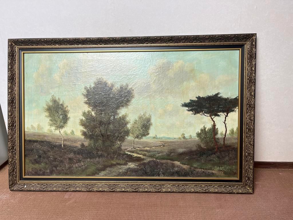 Schilderij met landschap, Antiek en Kunst, Kunst | Schilderijen | Klassiek, Ophalen