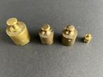 Set van 4 antieke, koperen gewichten, Ophalen of Verzenden