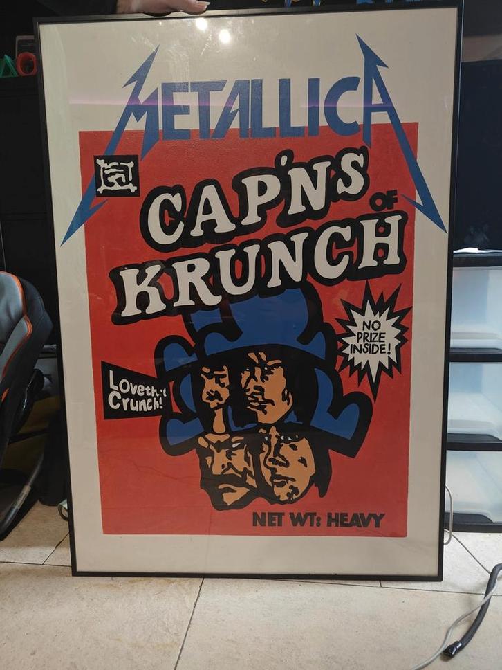 Metallica Poster - Cap'n Krunch, Huis en Inrichting, Woonaccessoires | Schilderijen, Tekeningen en Foto's, Gebruikt, Foto of Poster