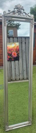 Elegante Spiegel met Zilveren Barok Lijst, Antiek en Kunst, Antiek | Spiegels, Ophalen, Rechthoekig, Minder dan 50 cm, 150 tot 200 cm