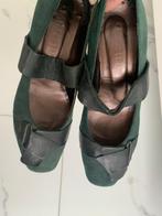 Manfield suede/leren d.groen/petrol pumps Mt 39 Hak 6 cm, Kleding | Dames, Schoenen, Pumps, Verzenden, Zo goed als nieuw, Manfield