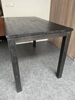 Zwarte houten bartafel met metalen onderstel, Huis en Inrichting, Ophalen, 100 tot 150 cm, 50 tot 100 cm, Zo goed als nieuw