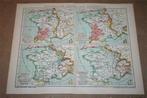Originele oude kaart Frankrijk historisch - circa 1905 !!, Boeken, Atlassen en Landkaarten, Gelezen, Frankrijk, Ophalen of Verzenden