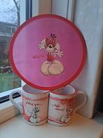 Diddl & Diddlina Mokken + Frisbee, Verzamelen, Diddl, Ophalen of Verzenden, Diddl, Gebruikt, Servies