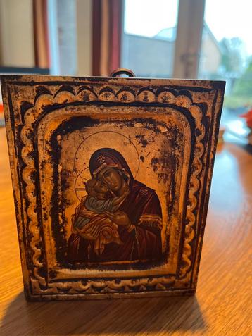 Byzantijnse Maria Icoon met Goud beschikbaar voor biedingen