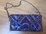 Lola casademunt paars tasje clutch kraaltjes pailletten, Paars, Ophalen of Verzenden, Zo goed als nieuw, X