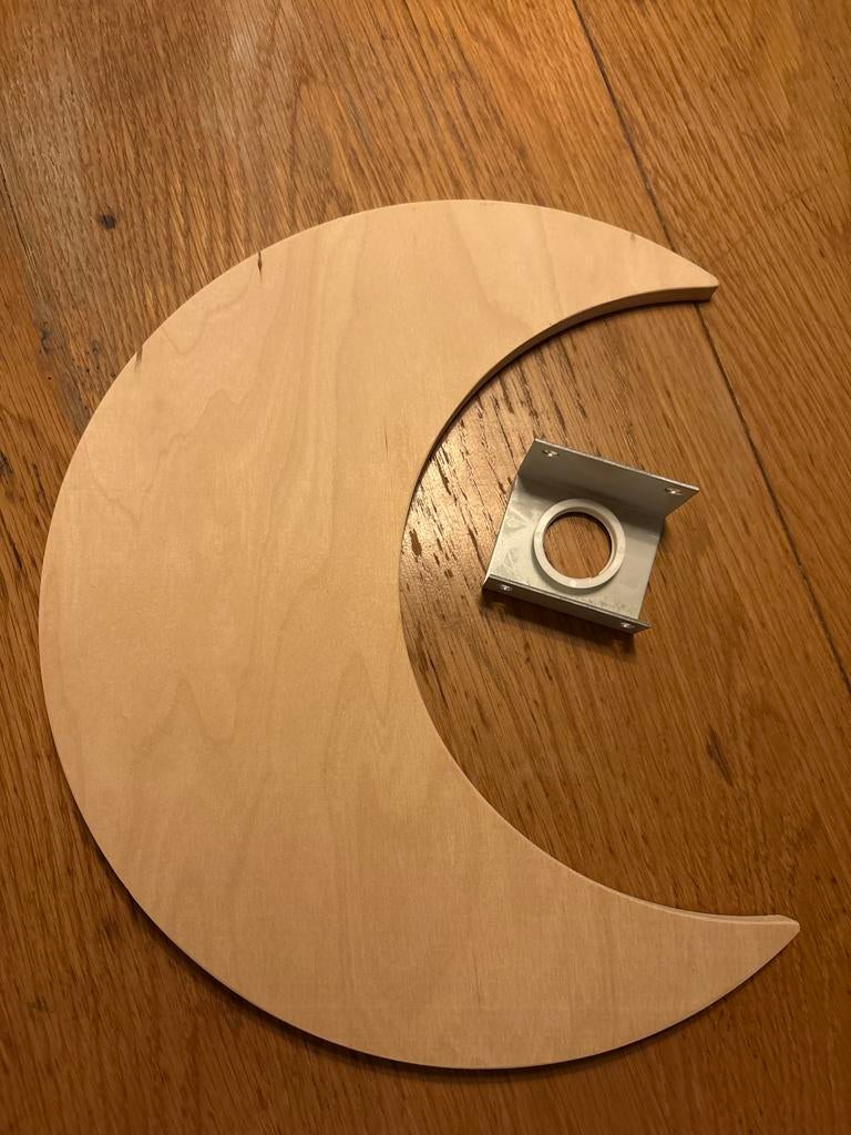 Houten Maanlamp met Muurbevestiging, Ophalen of Verzenden, Nieuw, Hout