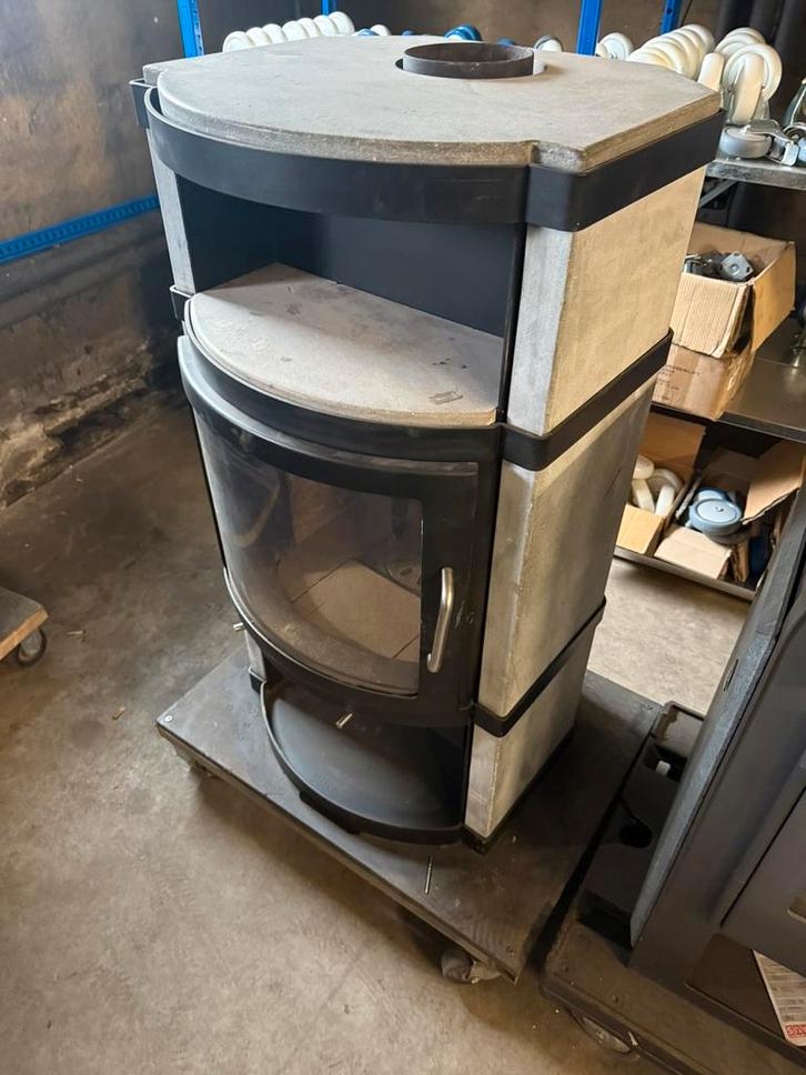 Nette speksteen houtkachel met veel steen, Huis en Inrichting, Kachels, Zo goed als nieuw, Houtkachel, Hout, Ophalen of Verzenden