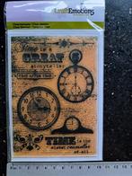CRAFTEMOTIONS STEMPEL KLOKKEN CRAFT EMOTIONS achtergrond, Hobby en Vrije tijd, Stempelen, Ophalen of Verzenden, Gebruikt, Clearstamp