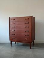 Vintage Deense ladekast in teak, Huis en Inrichting, Kasten | Ladekasten, Ophalen, 5 laden of meer, 100 tot 150 cm, 50 tot 100 cm