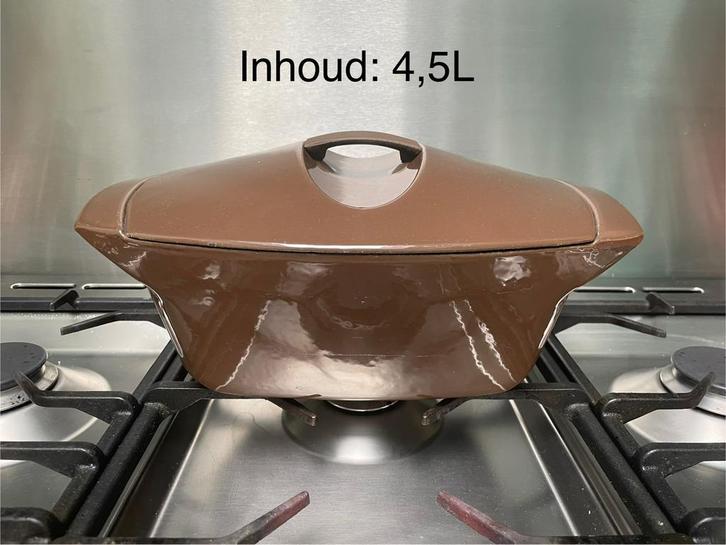 Le Creuset Coquelle, Huis en Inrichting, Keuken | Potten en Pannen, Gebruikt, Koekenpan of Braadpan, Gietijzer, Inductieplaat