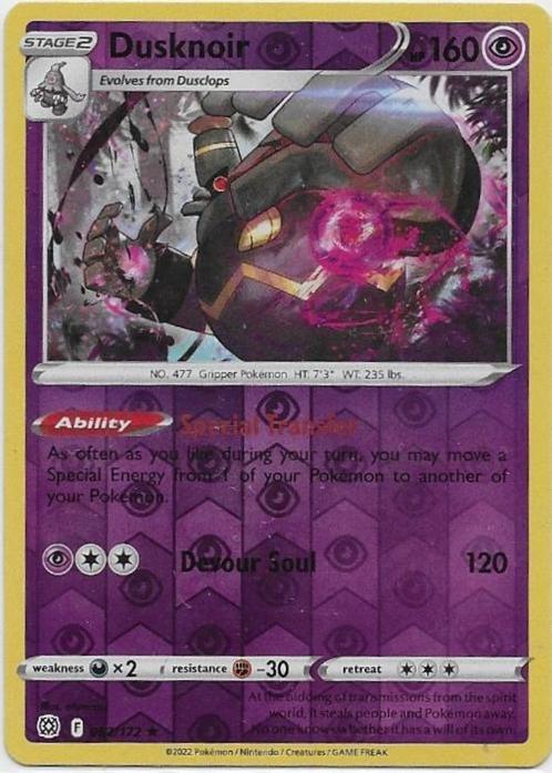 Brilliant Stars,  Dusknoir [reverse] 62/172, Hobby en Vrije tijd, Verzamelkaartspellen | Pokémon, Nieuw, Losse kaart, Verzenden