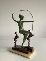prachtig art deco bronzen beeld Diana, Ophalen of Verzenden, Brons
