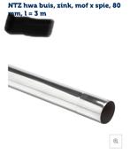 3 stuks Hemelwaterafvoer zink 80 mm 3 mtr, Ophalen, 2 tot 4 meter, Nieuw, Zink