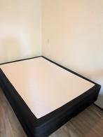 Boxspring, bed + matras, 140x200, zwart, Ophalen, Gebruikt, Zwart, Tweepersoons