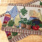 2 Vintage Machine Geborduurde Stoffen Placemats, Ophalen of Verzenden