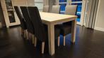 Eethoek tafel inclusief 6 stoelen, Huis en Inrichting, Tafels | Eettafels, Ophalen, Overige materialen, Gebruikt, 50 tot 100 cm