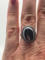 Z251 Prachtige zilveren ring hematiet maat 17,5, Ophalen of Verzenden, Zo goed als nieuw, X, Dame