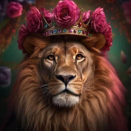 Glaschilderij Leeuw met Kroon - 80x80cm - Nieuw!, Huis en Inrichting, Woonaccessoires | Wanddecoraties, Nieuw, Ophalen