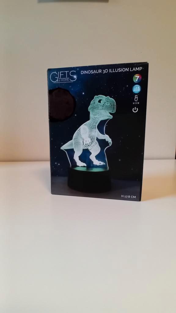 Leuke 3D Dino Lamp - 7 Kleuren - USB/Batterij, Antiek en Kunst, Antiek | Lampen, Ophalen of Verzenden