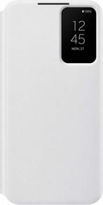 Samsung Galaxy S22+ - Smart Clear View Wallet Cover - Wit, Overige modellen, Frontje of Cover, Ophalen of Verzenden, Zo goed als nieuw