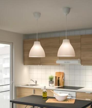 6 Witte Plafondlamp / Hanglamp van Ikea; SPLINTER NIEUW!!!