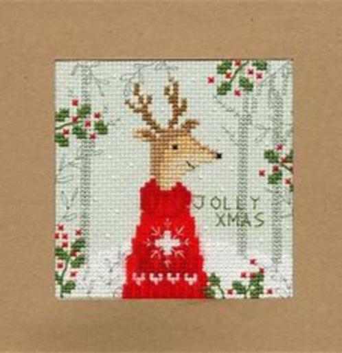 Borduurpakket Xmas Deer XMAS12, Hobby en Vrije tijd, Borduren en Borduurmachines, Nieuw, Borduurpakket, Handborduren, Ophalen of Verzenden