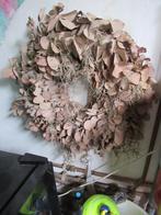 oude gedroogde EUCALYPTUS KRANS + wit LINT / no. 2, Ophalen of Verzenden, Gebruikt