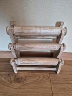 4 houten Armband Rekjes, 3 rollen, whitewash, Ophalen of Verzenden, Gebruikt