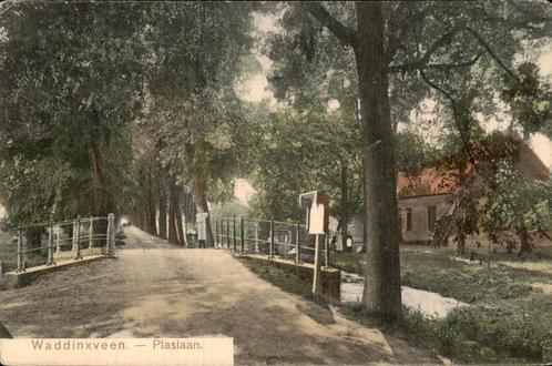 Waddinxveen Plaslaan Ansichtkaart, Verzamelen, Ansichtkaarten | Nederland, Gelopen, Zuid-Holland, 1940 tot 1960, Ophalen of Verzenden